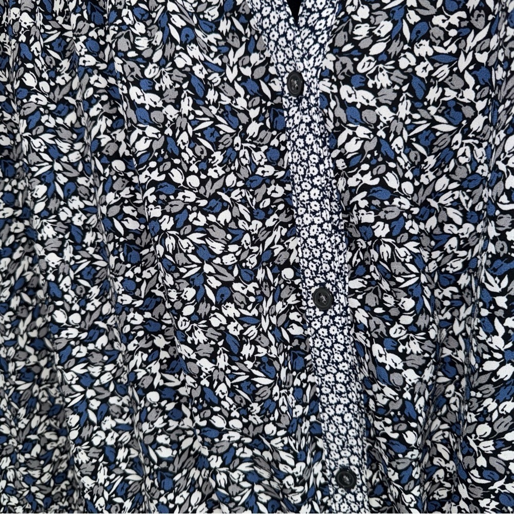 Gap womens blue floral sleeveless drawstring waist dress v neck size XXL - Picture 6 of 11